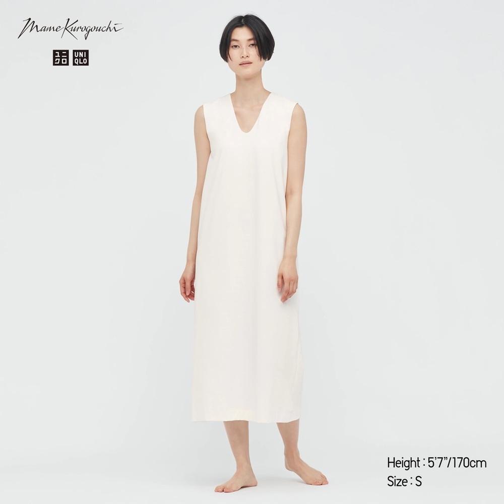MAME KUROGOUCHI Airism Cotton Sleeveless Bra Dress, XS
